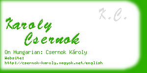 karoly csernok business card
