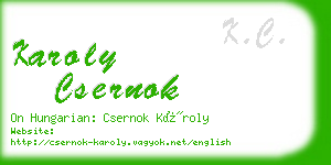 karoly csernok business card